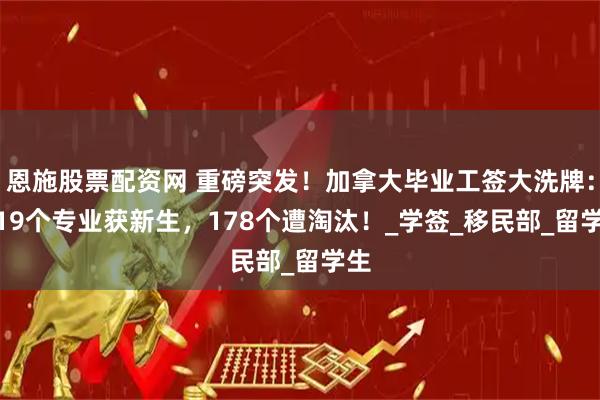 恩施股票配资网 重磅突发！加拿大毕业工签大洗牌： 119个专业获新生，178个遭淘汰！_学签_移民部_留学生